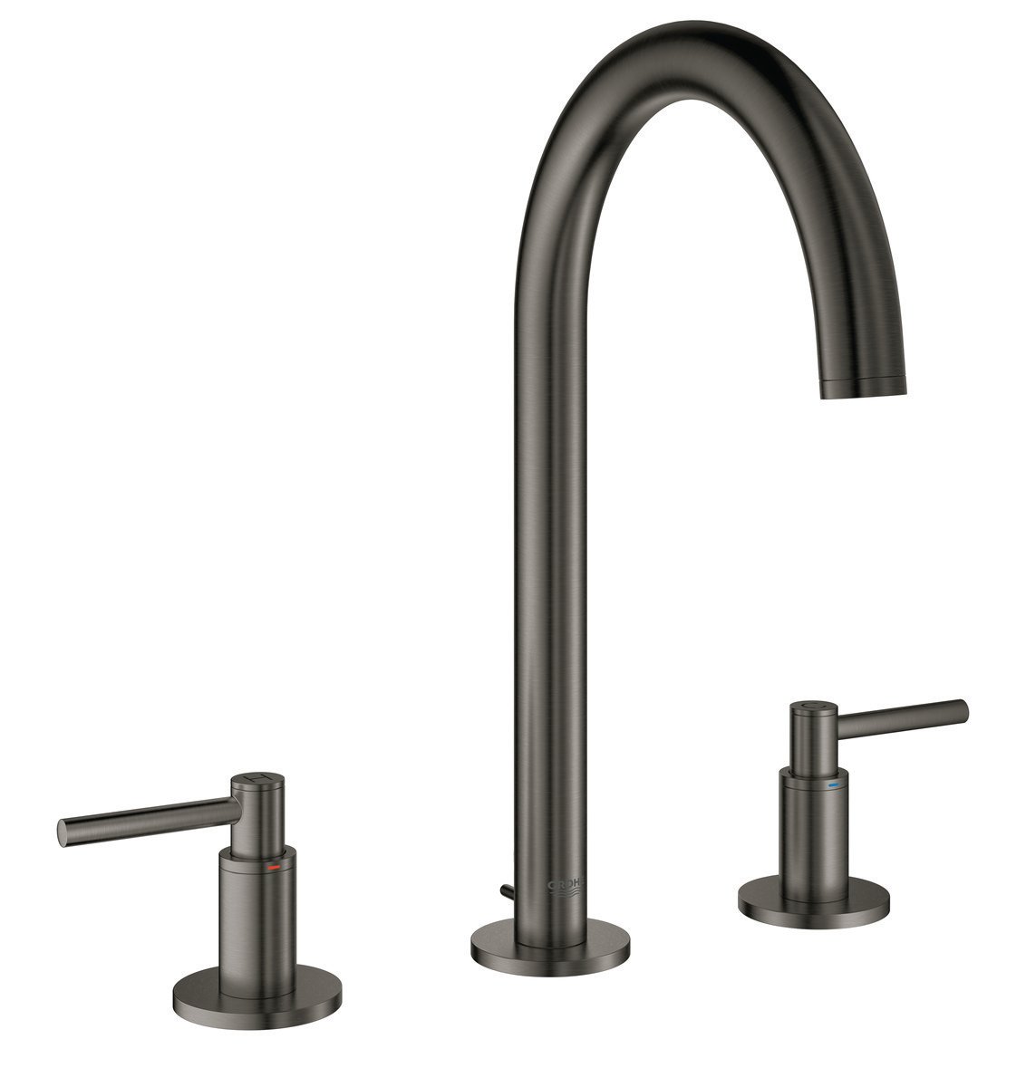 GROHE Atrio håndvaskarmatur 3-h L med bundventil grafit - Grohe - GROHE Atrio håndvaskarmatur 3-h L med bundventil grafit - Billede 2