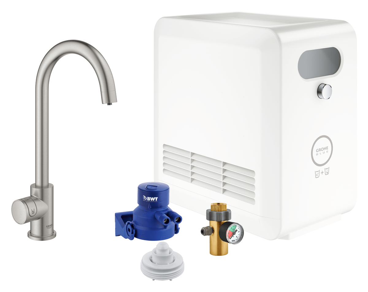GROHE Blue Professional Mono C-tud SuperSteel - Grohe - GROHE Blue Professional Mono C-tud SuperSteel