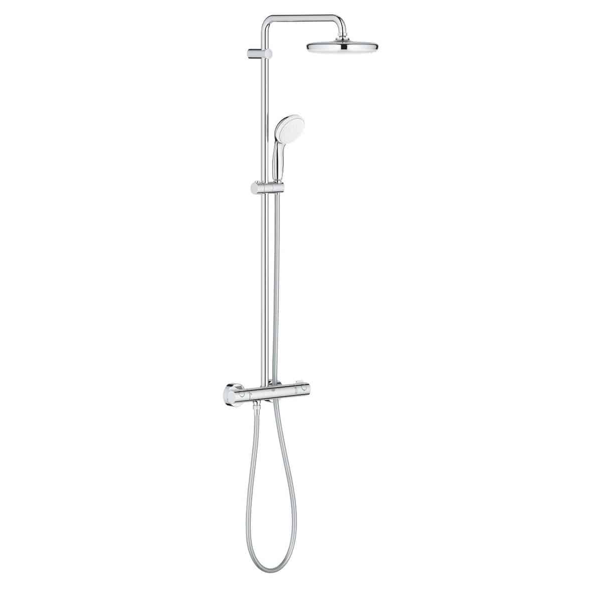 GROHE BauClassic 210 brusesystem ned til væg krom - Grohe - GROHE BauClassic 210 brusesystem ned til væg krom