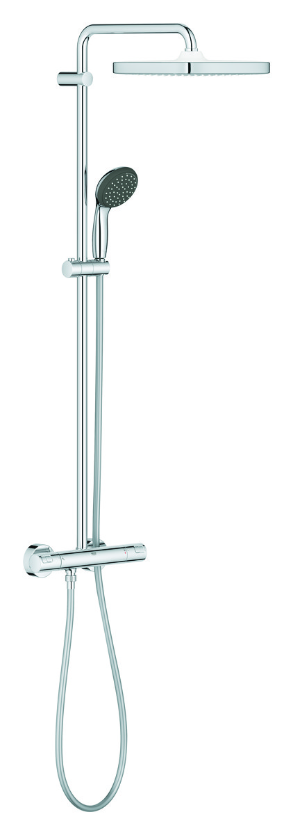 GROHE Vitalio Start 250 Cube brusesystem med termostat til væg krom