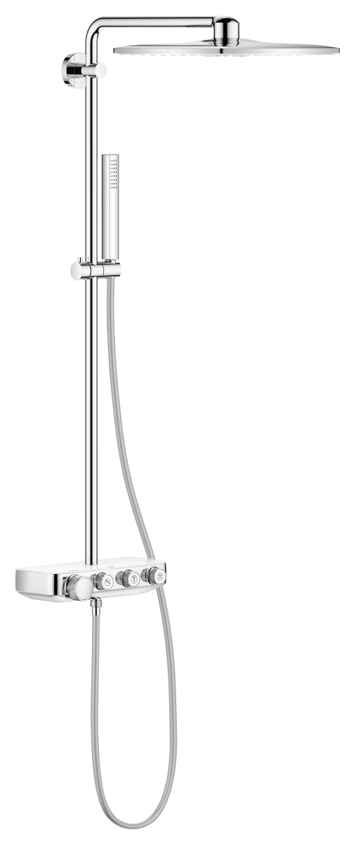 GROHE Euphoria SmartControl 310 Cube Duo brusesystem med termostat til væg Moon White - Grohe - GROHE Euphoria SmartControl 310 Cube Duo brusesystem med termostat til væg Moon White