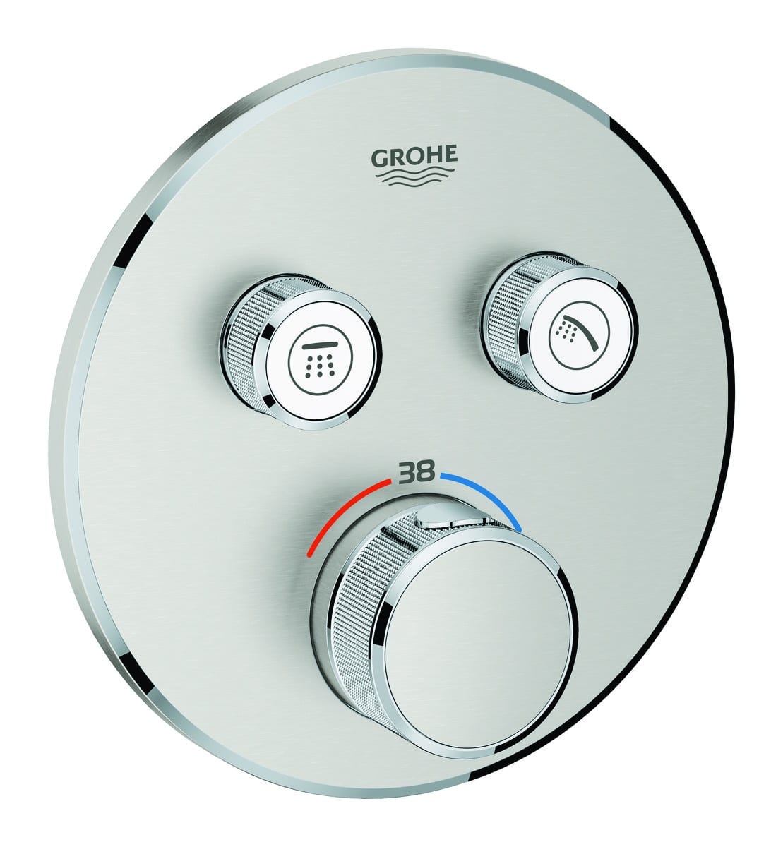 GROHE Grohtherm SmartControl termostat udv. del, rund 2SC, SuperSteel - Grohe - GROHE Grohtherm SmartControl termostat udv. del, rund 2SC, SuperSteel - Billede 2