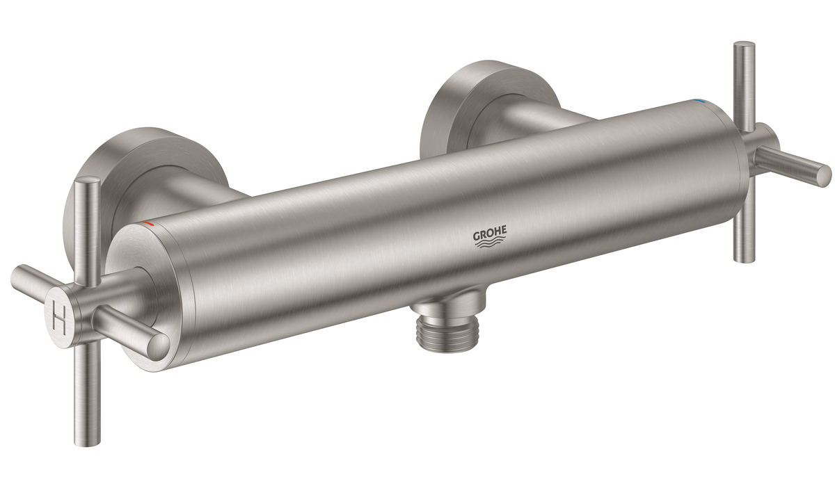 GROHE Atrio brusearmatur til væg udvendig SuperSteel, 26003DC3 - Grohe - GROHE Atrio brusearmatur til væg udvendig SuperSteel, 26003DC3