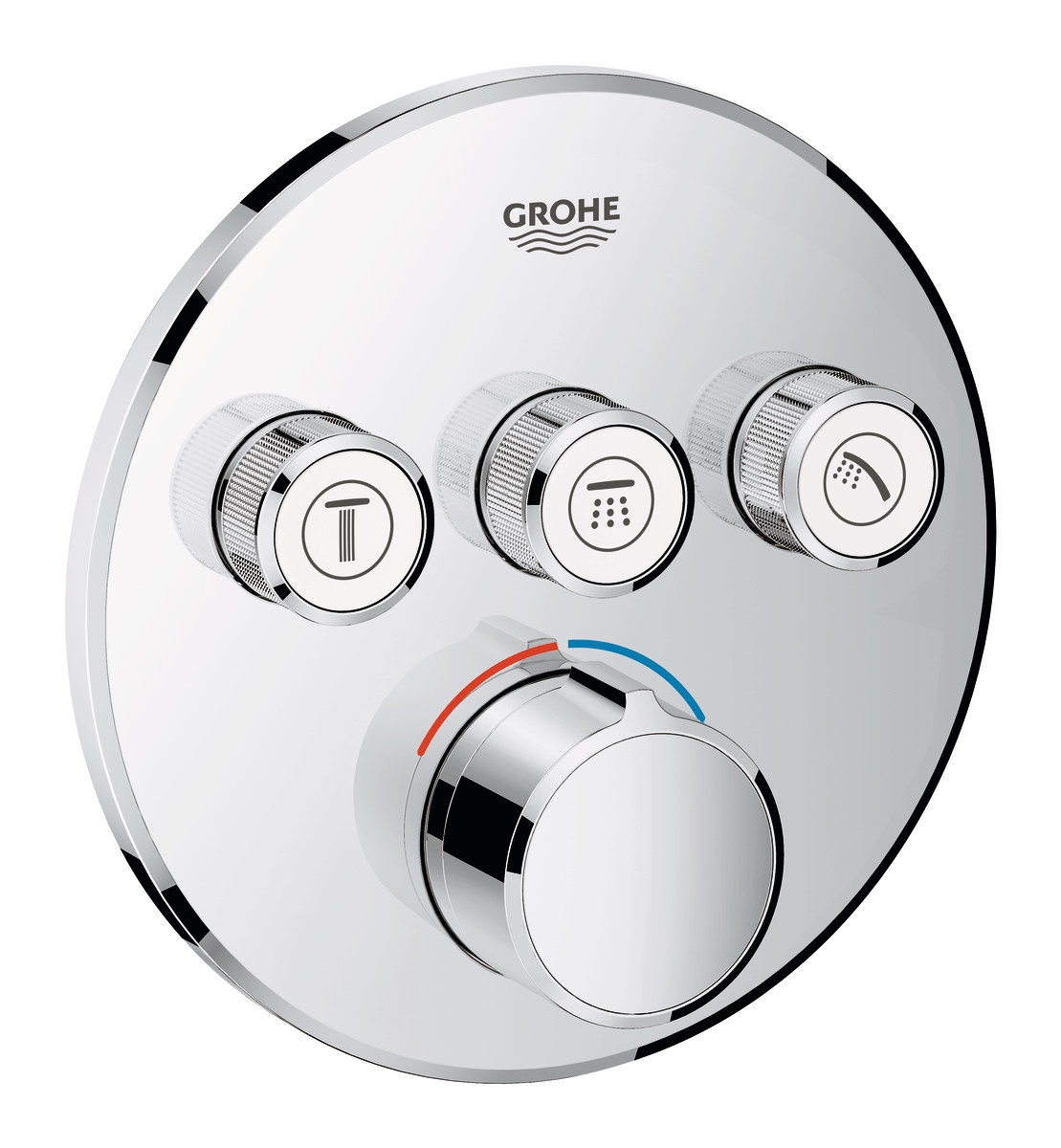 GROHE SmartControl termostat udv. del, rund 3SC, krom - Grohe - GROHE SmartControl termostat udv. del, rund 3SC, krom