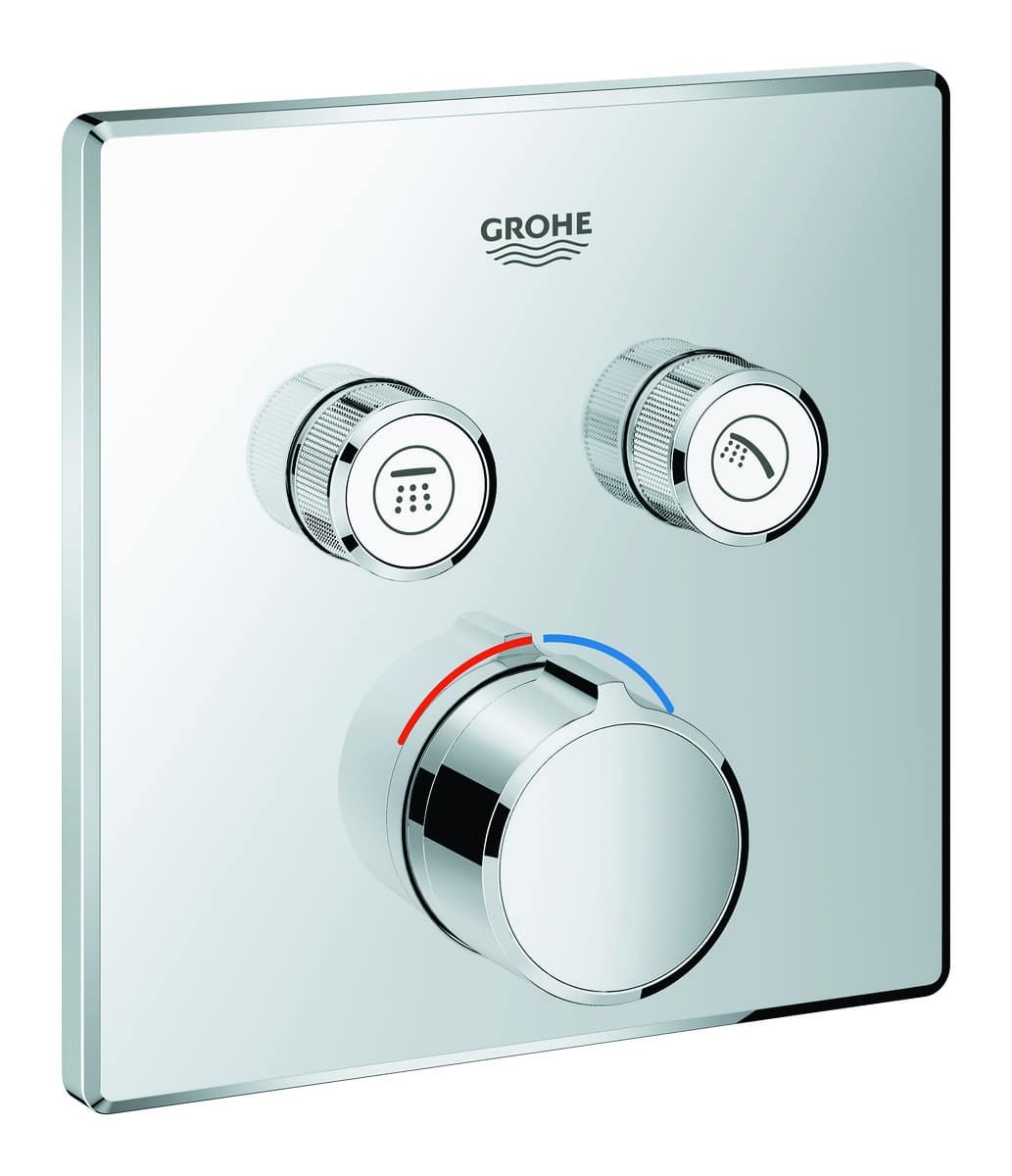 GROHE SmartControl termostat udv. del, firkant 2SC, krom - Grohe - GROHE SmartControl termostat udv. del, firkant 2SC, krom - Billede 2