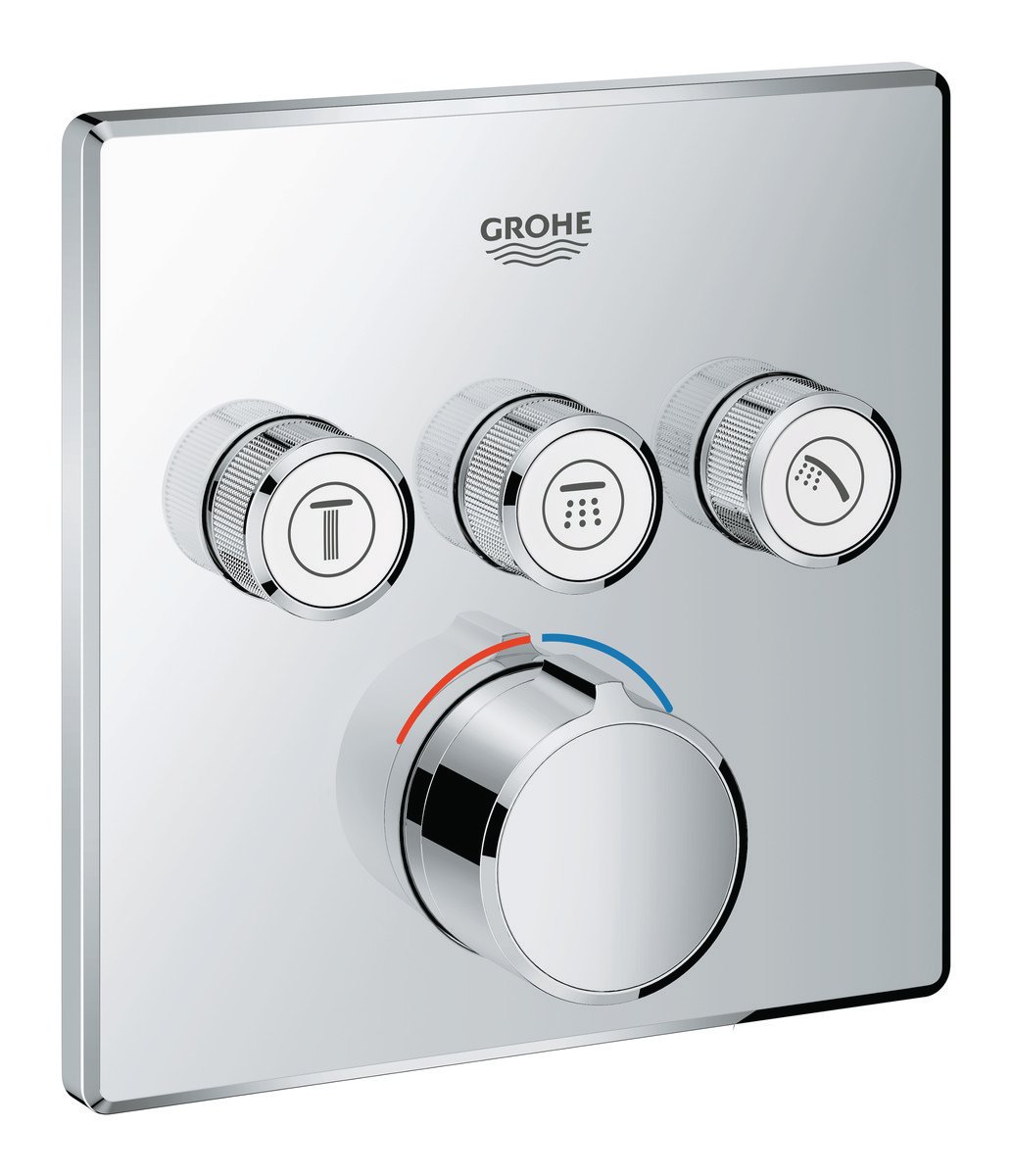 GROHE SmartControl termostat udv. del, firkant 3SC, krom - Grohe - GROHE SmartControl termostat udv. del, firkant 3SC, krom - Billede 2