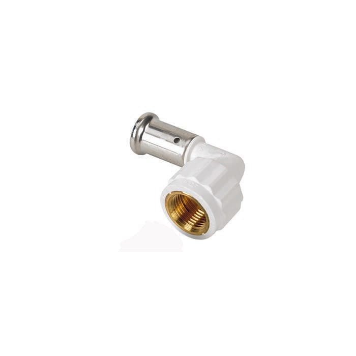 Henco pres vinkel 90° PVDF 20 mm x 1/2" pres/indvendig gevind