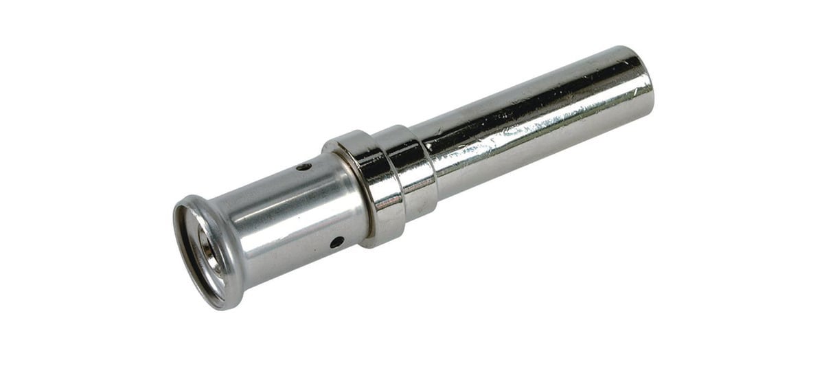 Henco pres overgang 16 x 12 mm pres/CuSi-rør kobber forniklet