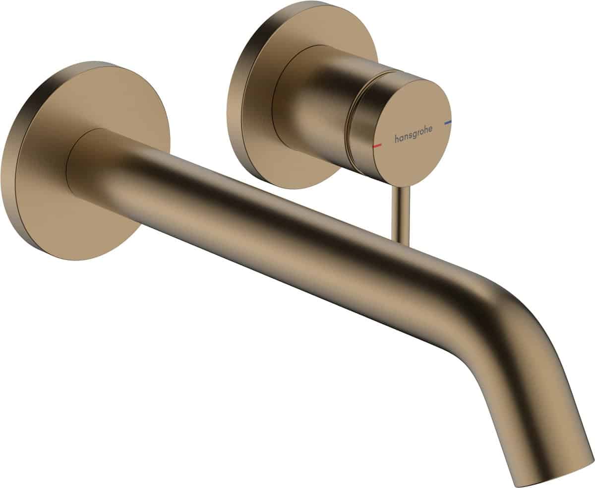 hansgrohe Tecturis S 1-grebs håndvaskarmatur 225mm tud t/hv vægmont brushed bronze