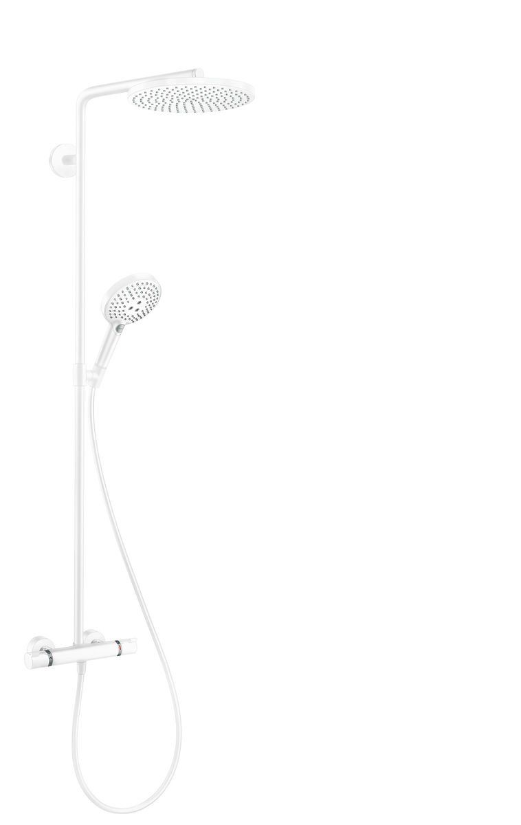 hansgrohe Raindance Select S 240 1jet PowderRain showerpipe med term mat hvid