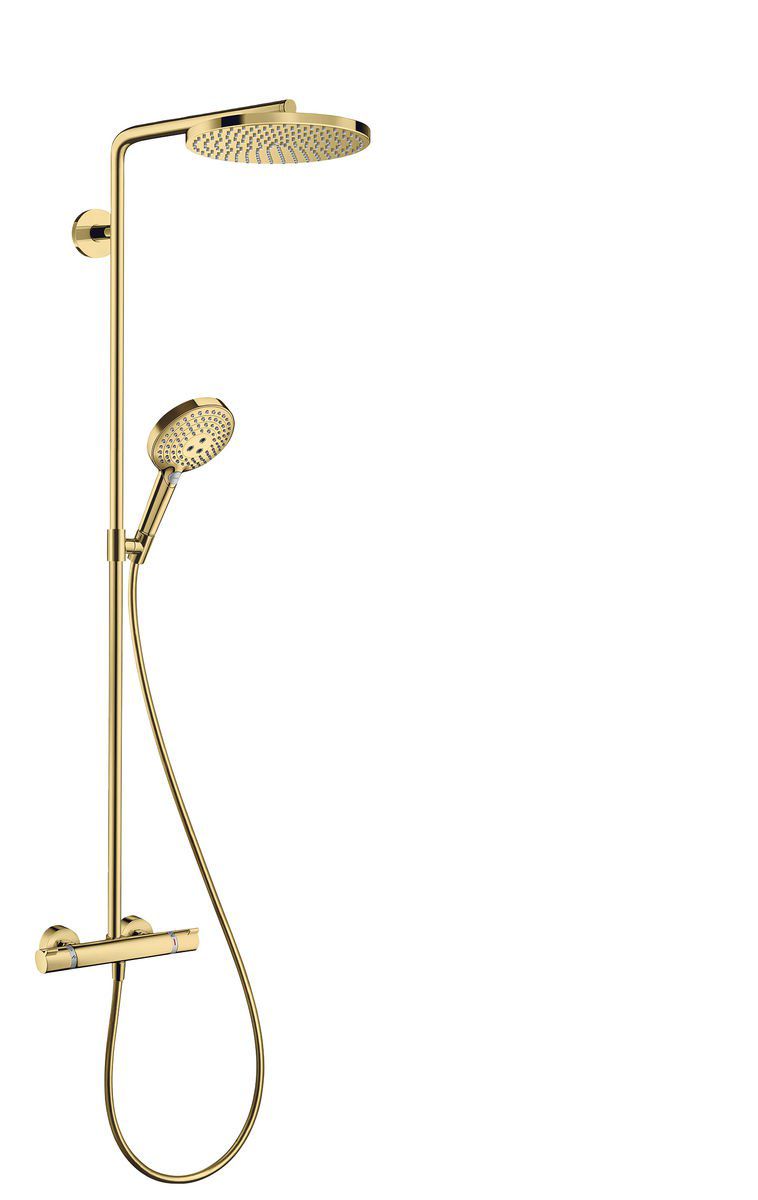 hansgrohe Raindance Select S 240 1jet PowderRain showerpipe med term poleret guld-optik