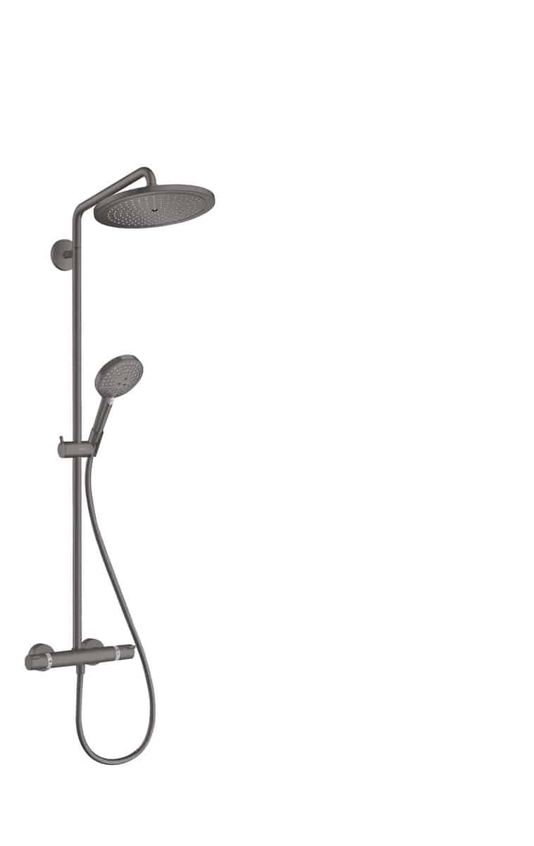 hansgrohe Croma Select S Showerpipe 280 1jet med term/håndbruser Raindance Select S 120 3jet bør sor