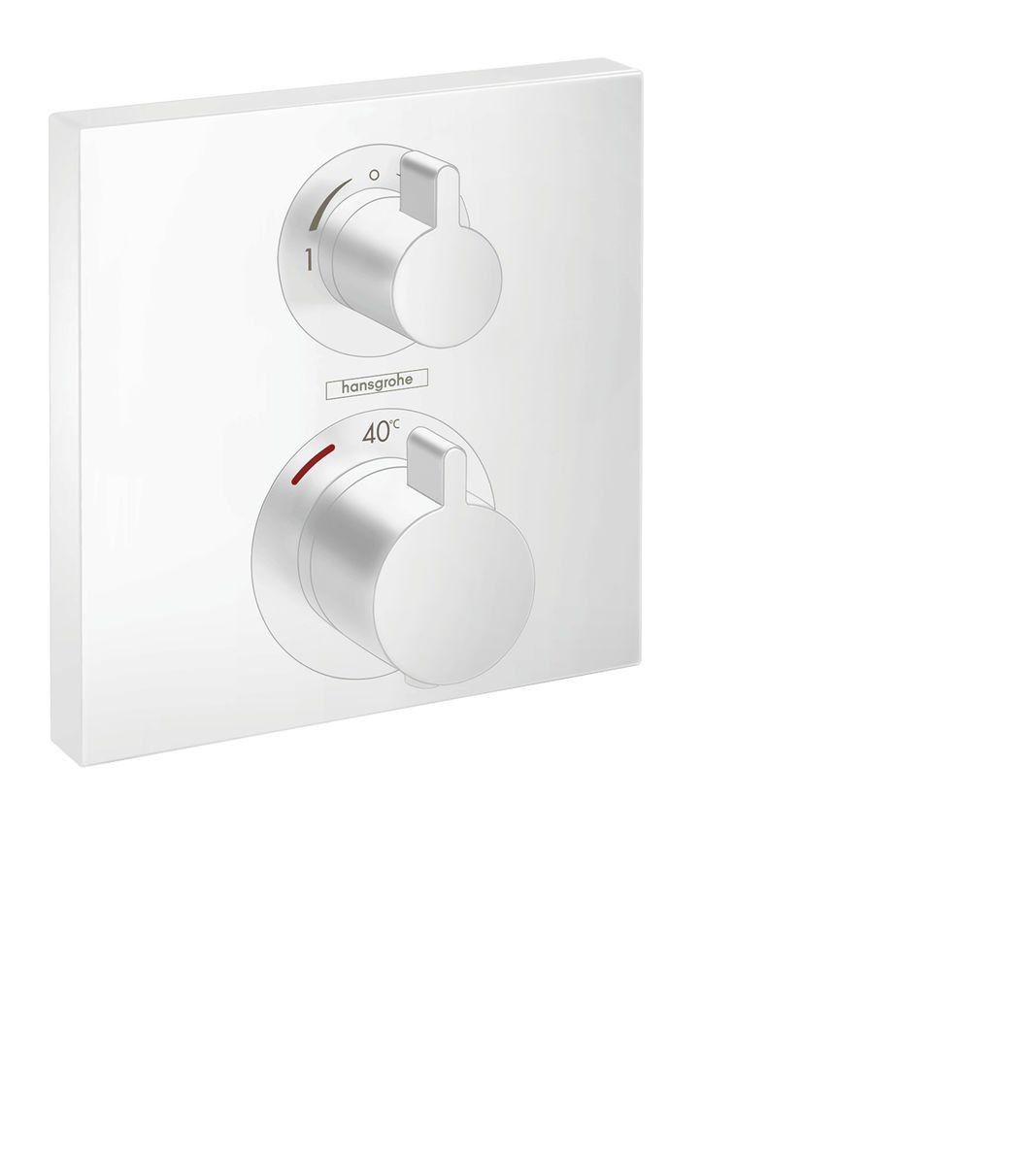 hansgrohe Ecostat Square Termostatarmatur til indbygning med afspærring til 2 udtag mat hvid - Hansgrohe - hansgrohe Ecostat Square Termostatarmatur til indbygning med afspærring til 2 udtag mat hvid