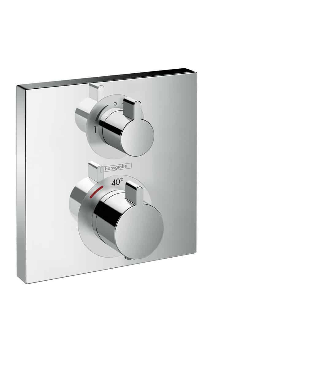 hansgrohe Ecostat Square termostatarmatur til indbygning med afspærring til 2 udtag krom - Hansgrohe - hansgrohe Ecostat Square termostatarmatur til indbygning med afspærring til 2 udtag krom