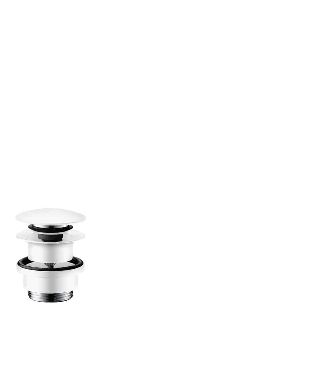 hansgrohe Push-Open bundventil 1 1/4", mat hvid - Hansgrohe - hansgrohe Push-Open bundventil 1 1/4", mat hvid
