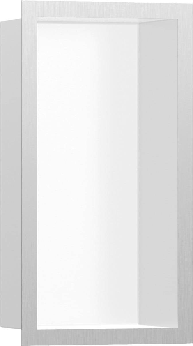 hansgrohe XtraStoris Individual vægniche mat hvid med designramme 300/150/100, børstet rustfrit stål