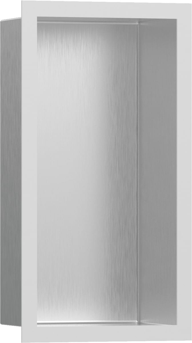 hansgrohe XtraStoris Individual vægniche børstet rustfrit stål med designramme 300/150/100, mat hvid