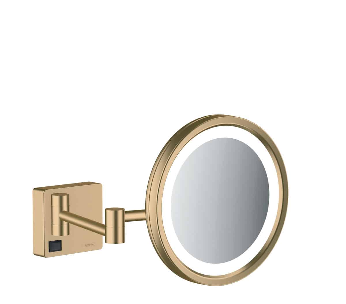 hansgrohe AddStoris barber-/kosmetikspejl med LED-lys børstet bronze PVD