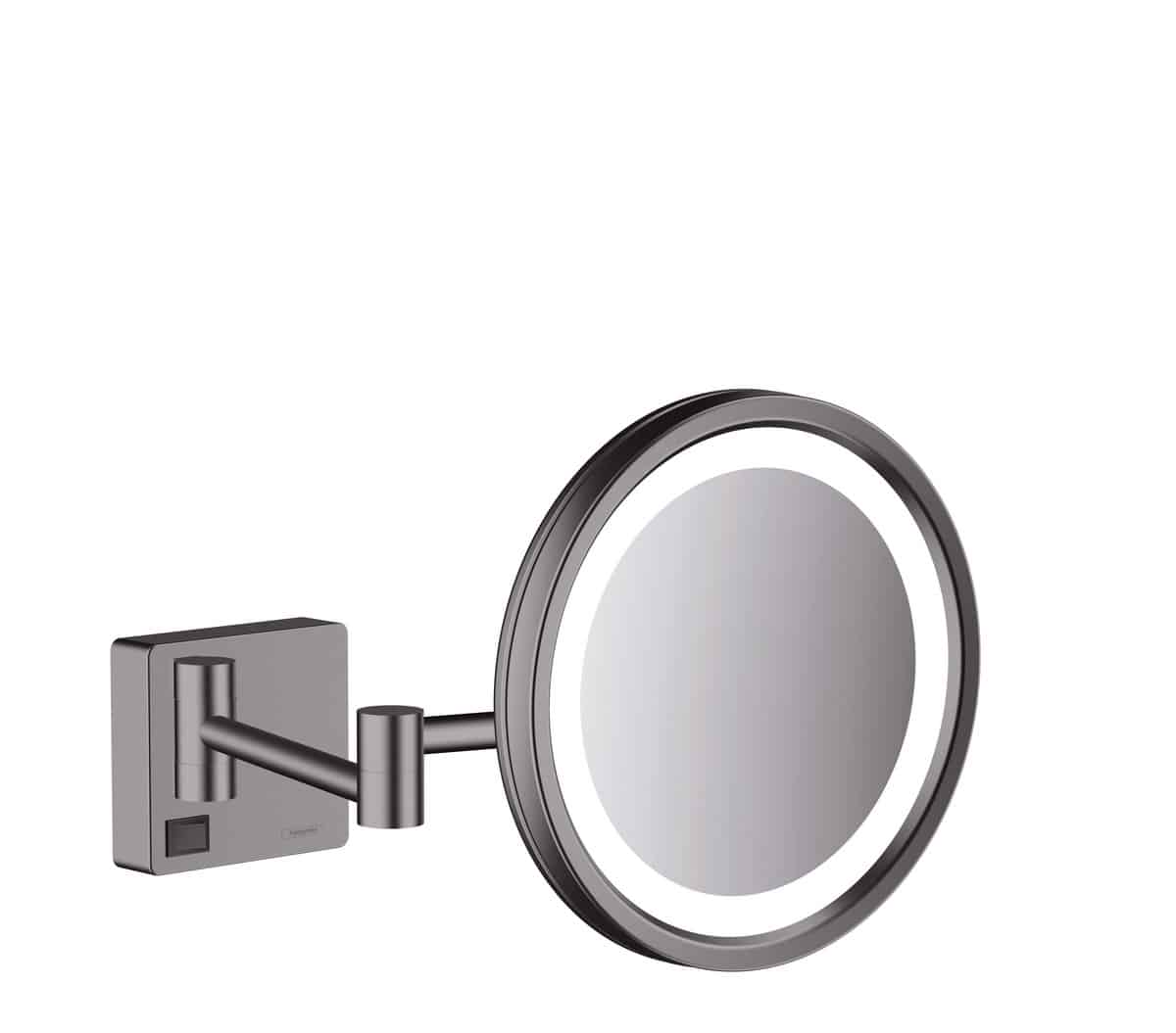 hansgrohe AddStoris barber-/kosmetikspejl med LED-lys børstet sort krom PVD