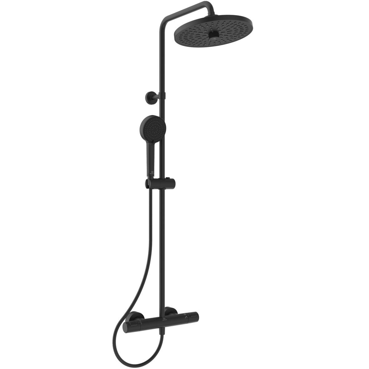 Ideal standard ceratherm t25+ brusesystem+termostat ø260/100, silk black