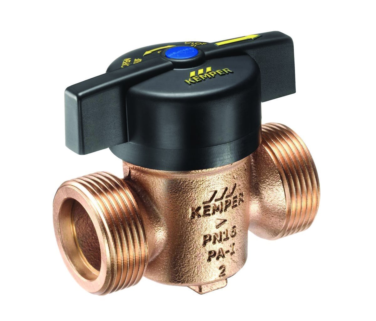 Kemper VAV kugleventil nippel/nippel 3/4" i korrosionsbestandig rødgods