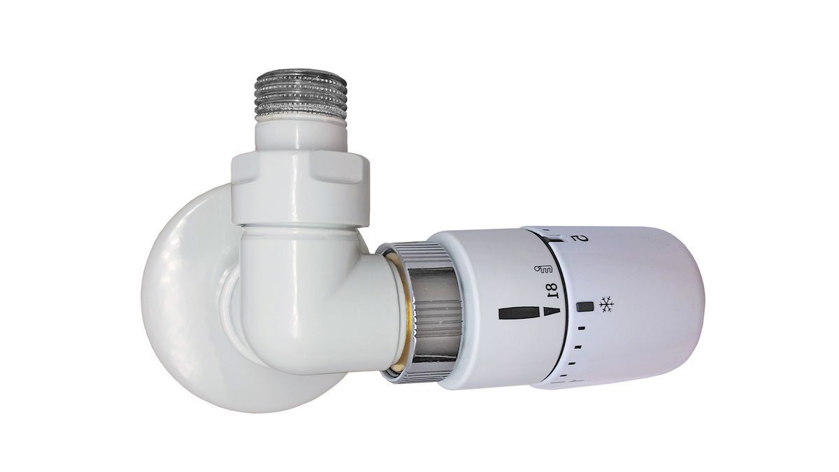 Kriss Corner Rum Plus termostatventilsæt 1/2" V/L fremløb venstre hvid (RAL9016)