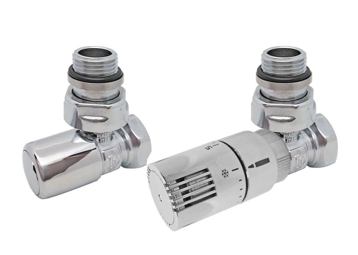 Kriss Skandi First Rum termostatventilsæt 1/2" V/L fremløb valgfrit krom - Kriss - Kriss Skandi First Rum termostatventilsæt 1/2" V/L fremløb valgfrit krom