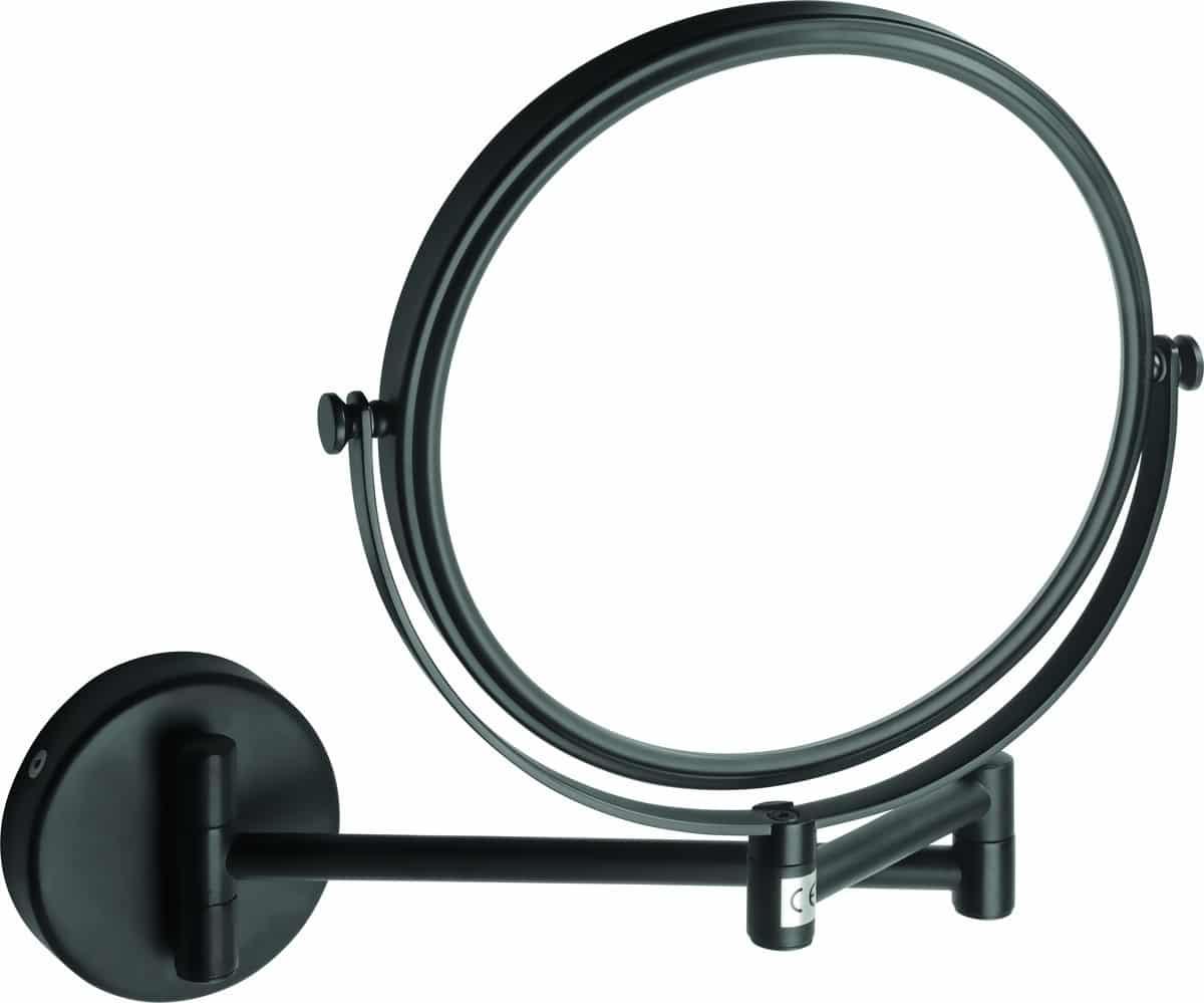 Kriss dobbeltsidet kosmetikspejl til væg ø180 mm/133 mm, matsort