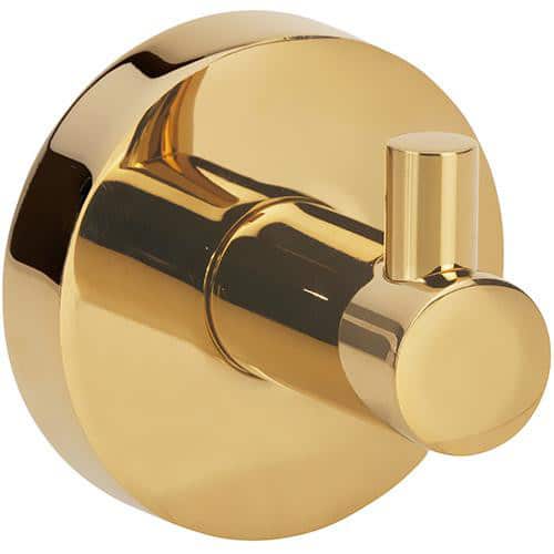 KRISS Simple enkelt håndklædekrog rund base blank messing/guld (PVD)