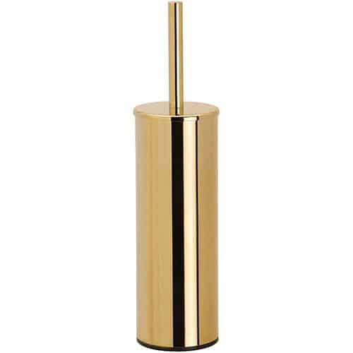 KRISS Simple toiletbørstesæt gulv/væg blank messing/guld (PVD)