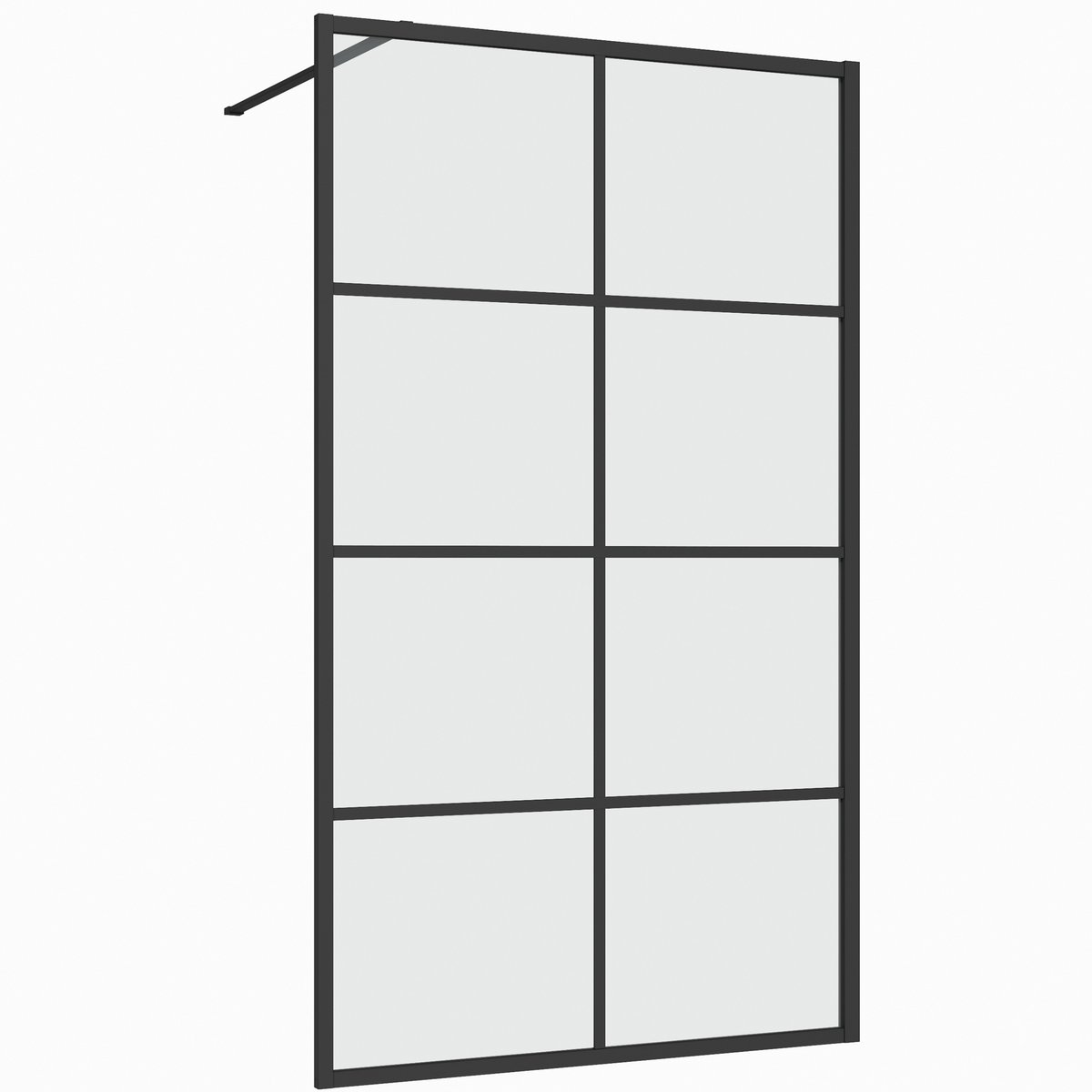 Lavabo Walk-in brusevæg glas 1200x2000mm mat sort