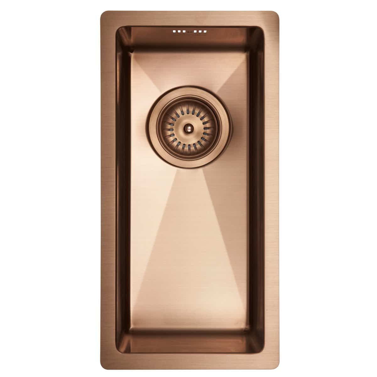 Lavabo Kubus 180 Soft køkkenvask 220x440x145mm strainer PVD kobber