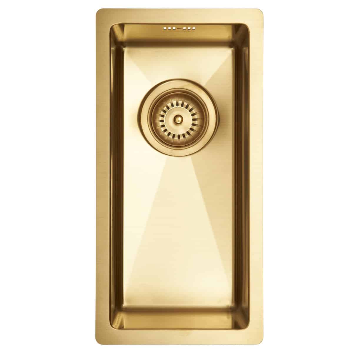 Lavabo Kubus 180 Soft køkkenvask 220x440x145mm strainer PVD sand