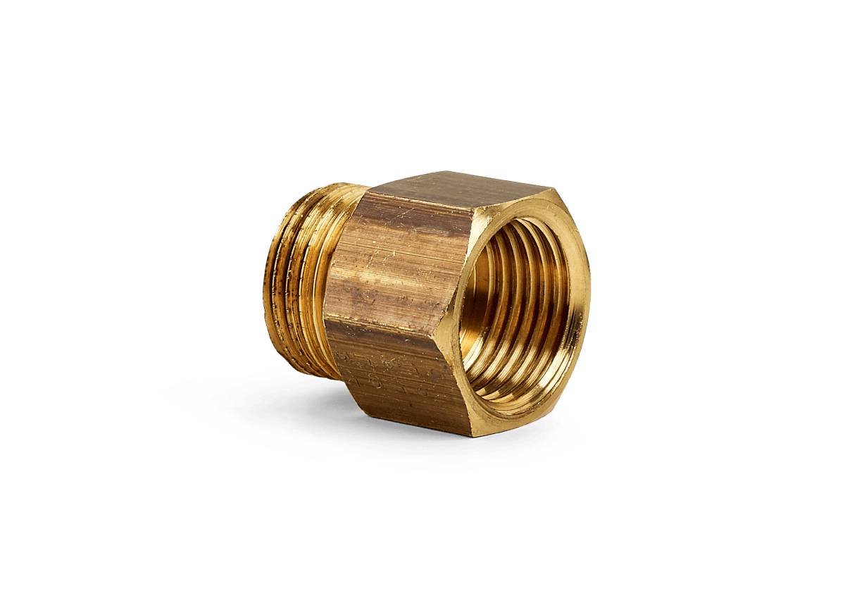 Spidsmuffe messing 3/4" x 1/2"