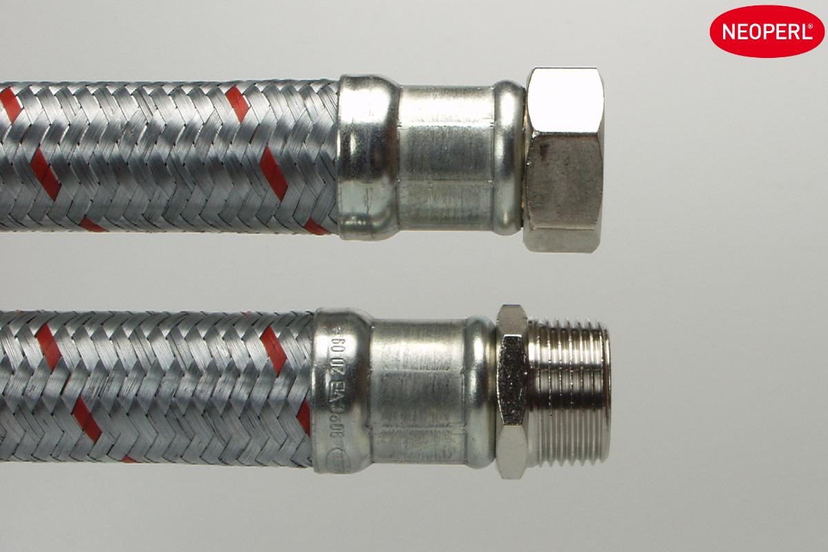 NEOPERL® kedelslange 1x1 25 x 1000 mm, omløber/nippel - Neoperl Nordic - NEOPERL® kedelslange 1x1 25 x 1000 mm, omløber/nippel