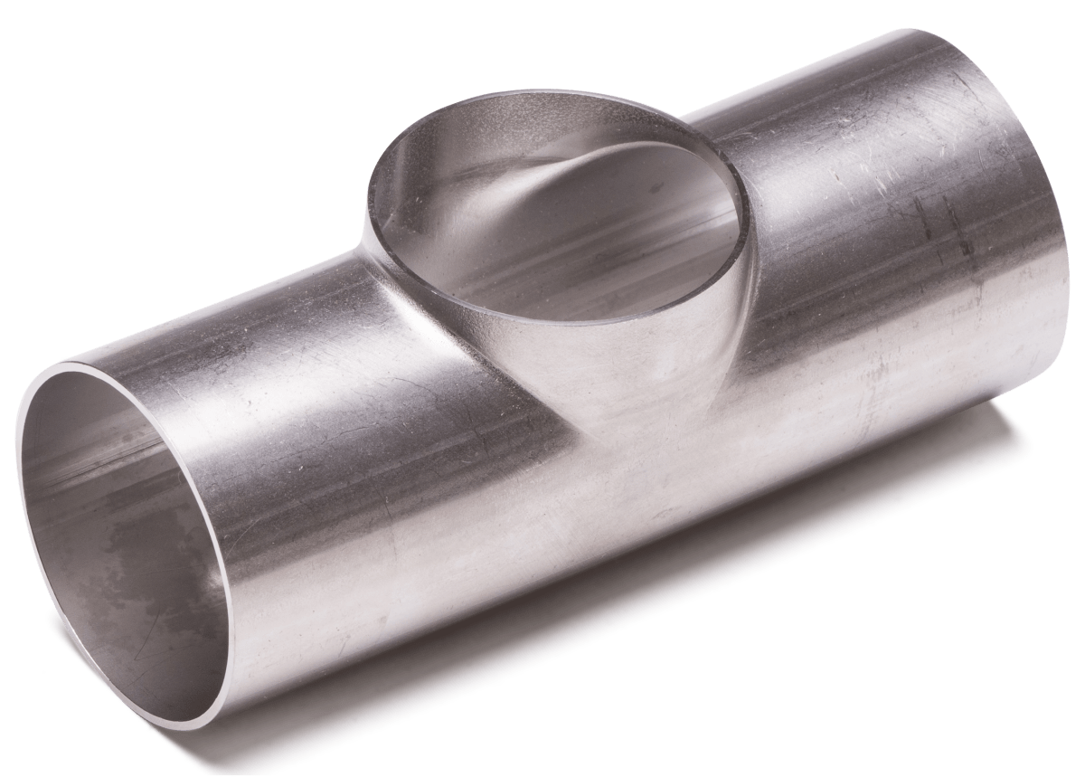 T-stykke ds kort 316l mat ø101,6x2,0