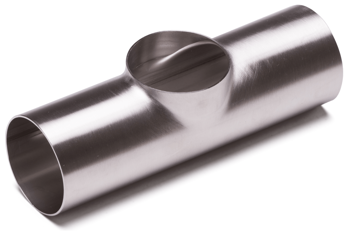 T-stykke din kort 316l satin ø85x2,0