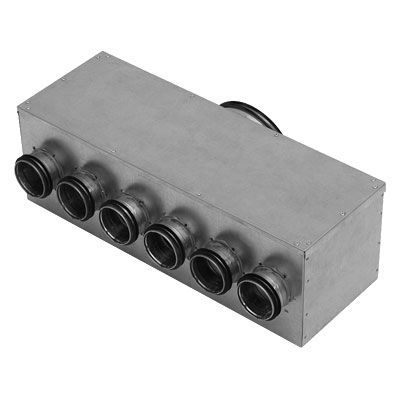 Fordelerboks mhu 125 med 3 afgange ø80 - Lindab Ventilation - Fordelerboks mhu 125 med 3 afgange ø80