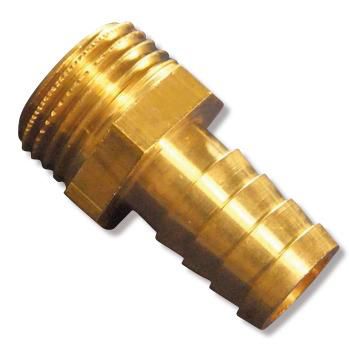 Slangenippel med fast gevind med 6-kant 3/4"