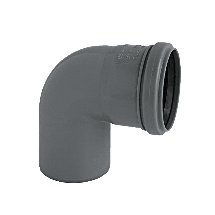 Ht-pp (amax pro) ø40 mm x 87,5° grå bøjning