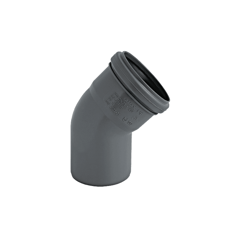 Ht-pp (amax pro) ø32 mm x 45° grå bøjning