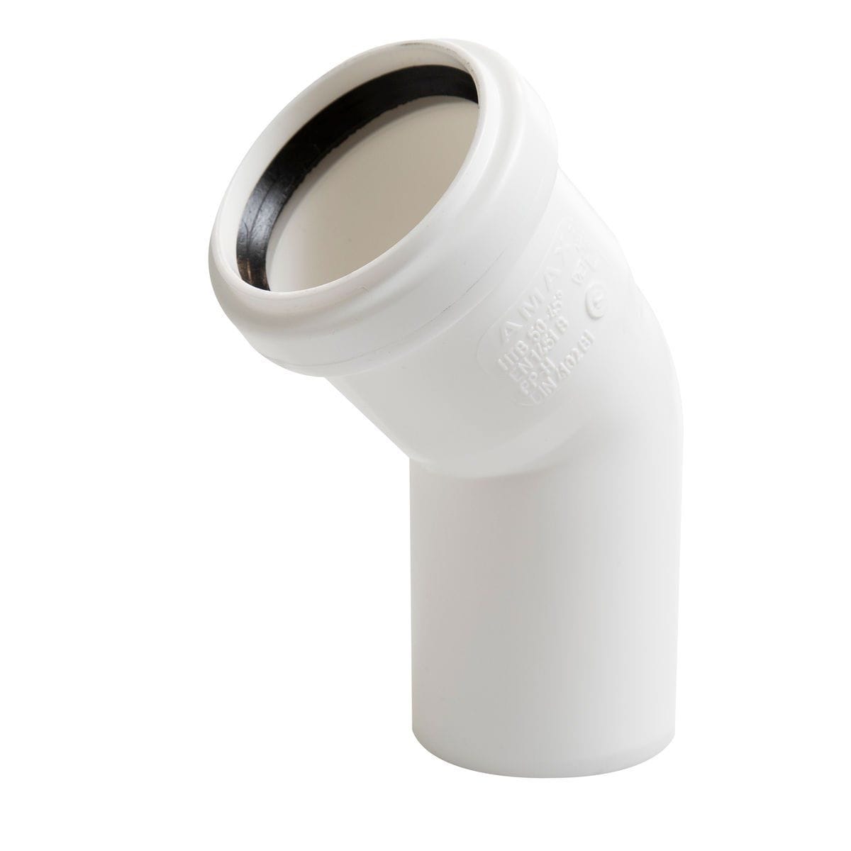 Ht-pp (amax pro) ø50 mm x 45° hvid bøjning