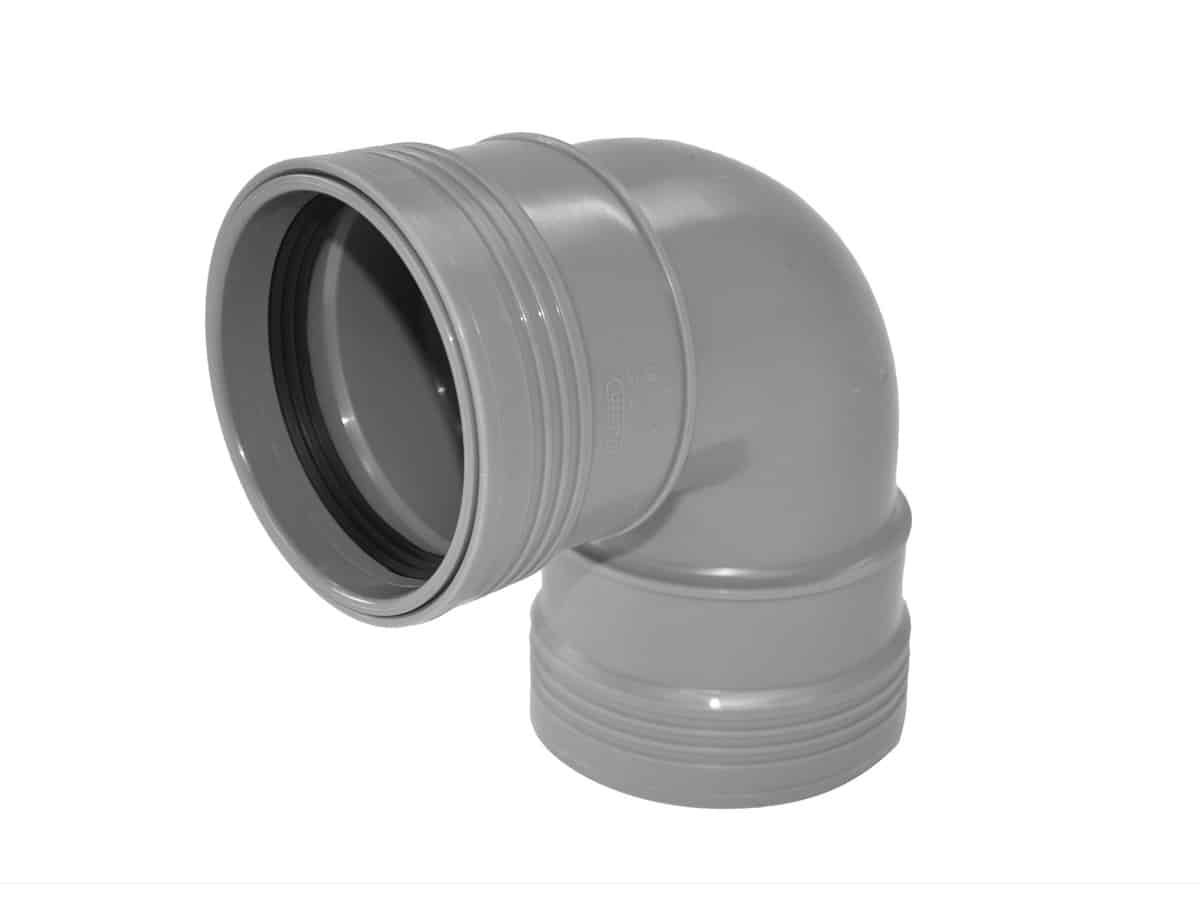 Wafix PLUS PP bøjning 88,5° x 110 mm grå - Nordisk Wavin - Wafix PLUS PP bøjning 88,5° x 110 mm grå - Billede 2