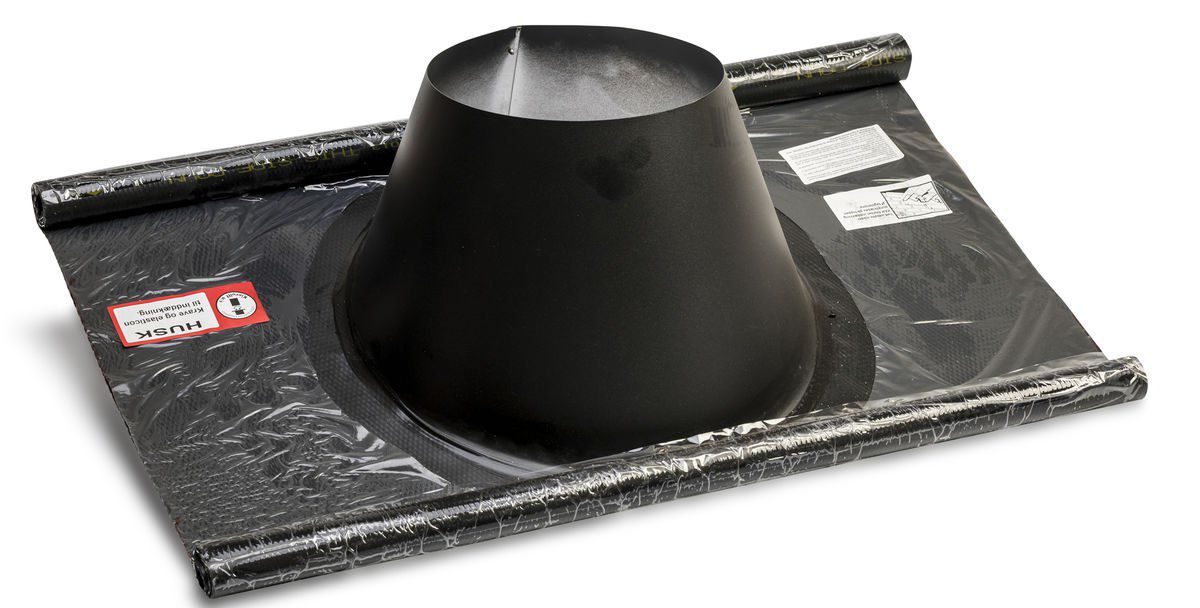 Metalbestos inddækning ø250/150 33-45° flex sort - P.A.Kierulff - Metalbestos inddækning ø250/150 33-45° flex sort