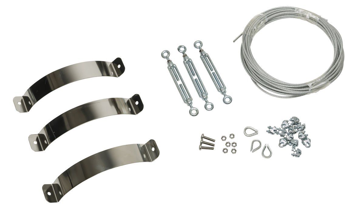 Metalbestos wood bardunsæt ø250/150 med 10 m wire sort