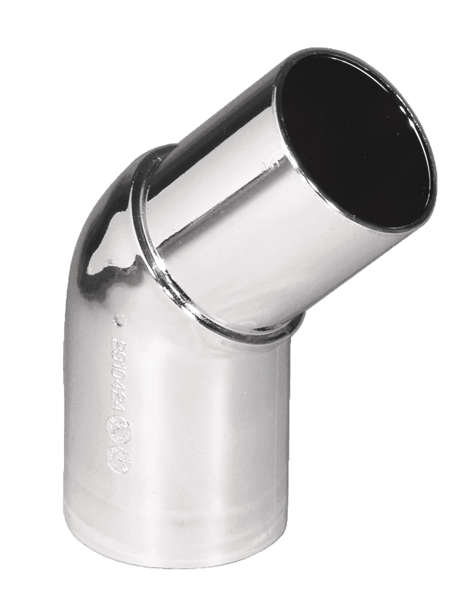 Purus vinkel 45° 32 mm forkromet PP/TPE med spidsende
