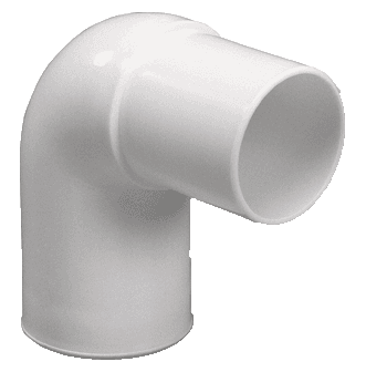Purus vinkel 90° 32 mm hvid PP/TPE med spidsende
