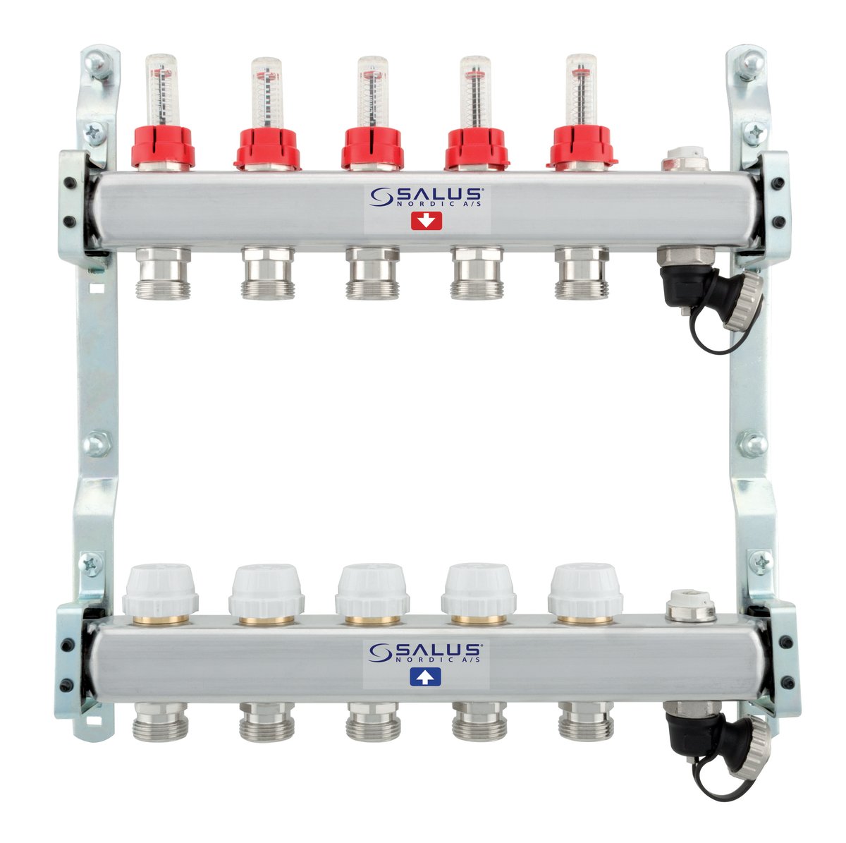 Salus gulvvarmemanifold 10-kreds med flowmeter - SALUS NORDIC A/S - Salus gulvvarmemanifold 10-kreds med flowmeter - Billede 2