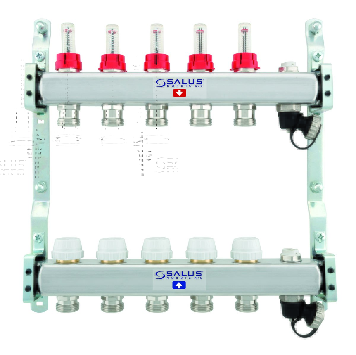 Salus gulvvarmemanifold 8-kreds med flowmeter - SALUS NORDIC A/S - Salus gulvvarmemanifold 8-kreds med flowmeter