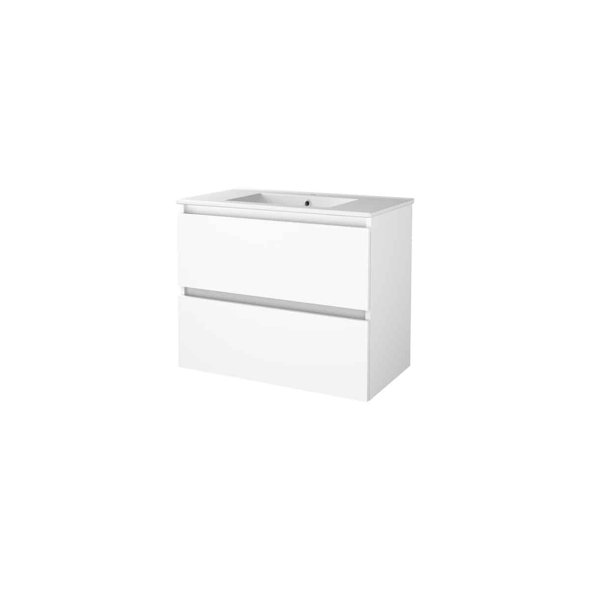 Sanibell Basicline grebsfri møbelsæt 80x46cm, hvid højglans - Sanibell - Sanibell Basicline grebsfri møbelsæt 80x46cm, hvid højglans